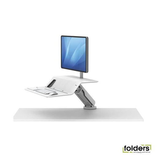 Fellowes Lotus RT Single Monitor Sit Stand Workstation White - Folders