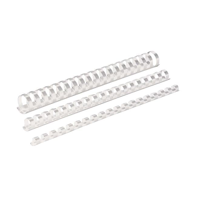 Fellowes Plastic Binding Coils 25mm White, Pack of 50