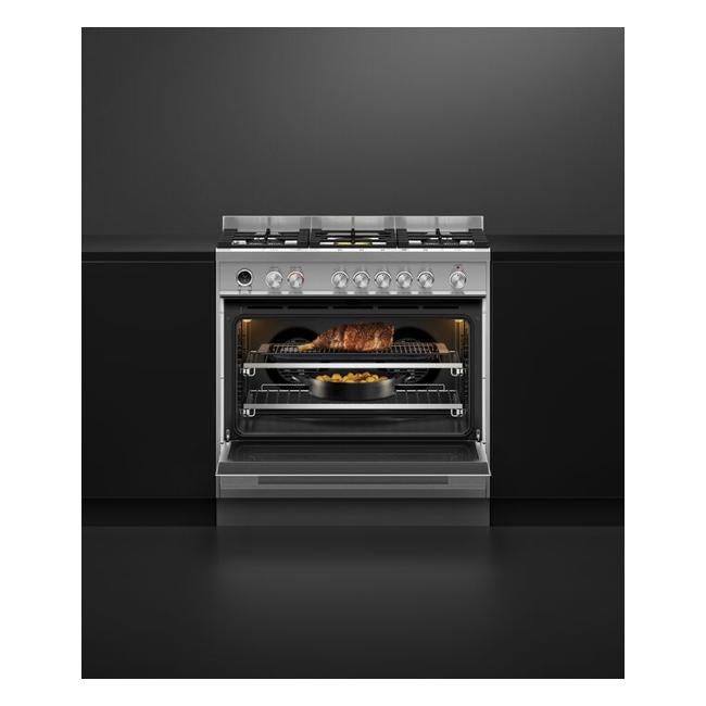 Fisher & Paykel Freestanding Cooker, Dual Fuel, 90cm, Self-cleaning OR90SDG6X1