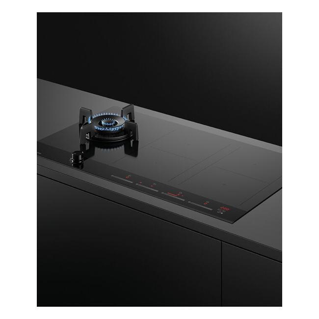 Fisher & Paykel Gas + Induction Cooktop, 90cm, 1 Burner, 4 Zones with SmartZone CGI905DLPTB4