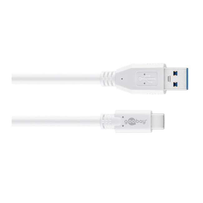 Goobay USB-C to USB A 3.0 cable white  0.5m