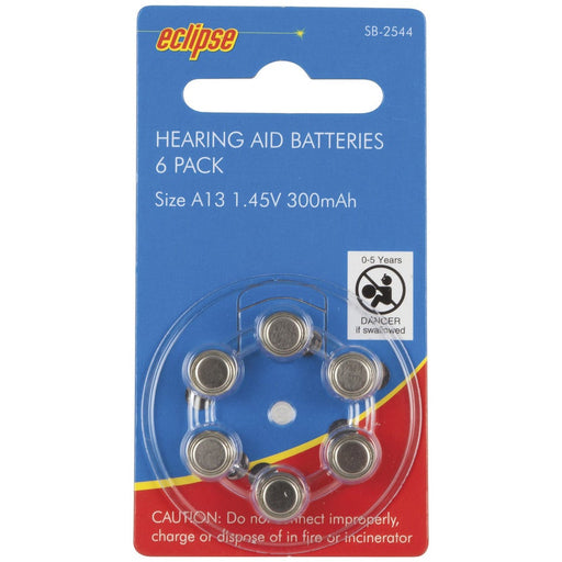 Hearing Aid Batteries A13 300mAh 6 pack - Folders
