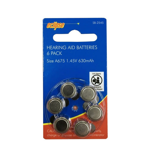 Hearing Aid Batteries A675 630mAh 6 pack - Folders