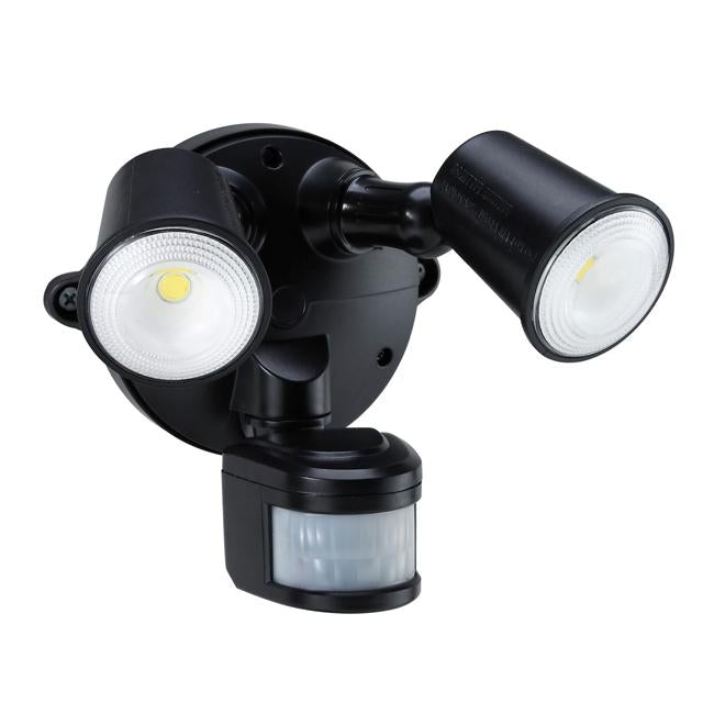 Housewatch 10W Twin LED Spotlight with Motion Sensor - Black