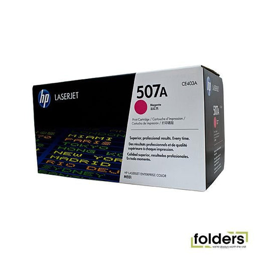 HP #507A Magenta Toner CE403A - Folders