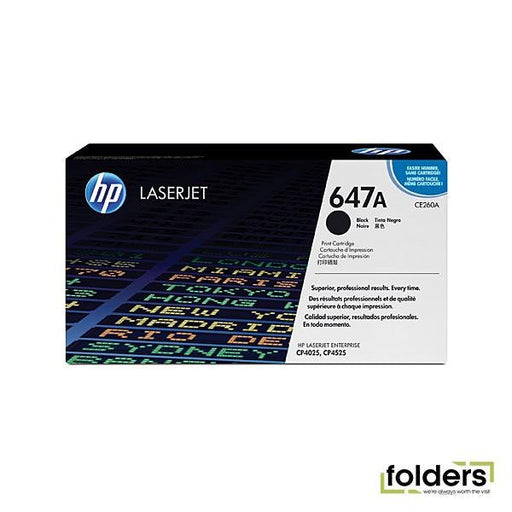 HP #647A Black Toner CE260A - Folders
