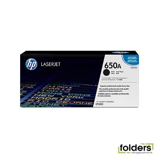 HP #650A Black Toner CE270A - Folders