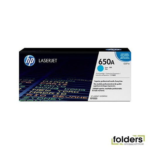 HP #650A Cyan Toner CE271A - Folders