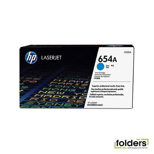 HP 654A Cyan LaserJet Toner - Folders