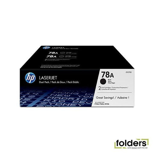 HP 78A Black Toner Dual Pack - Folders