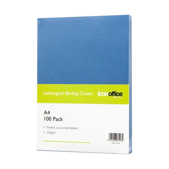 Icon Binding Covers A4 Blue 250gsm Pack of 100
