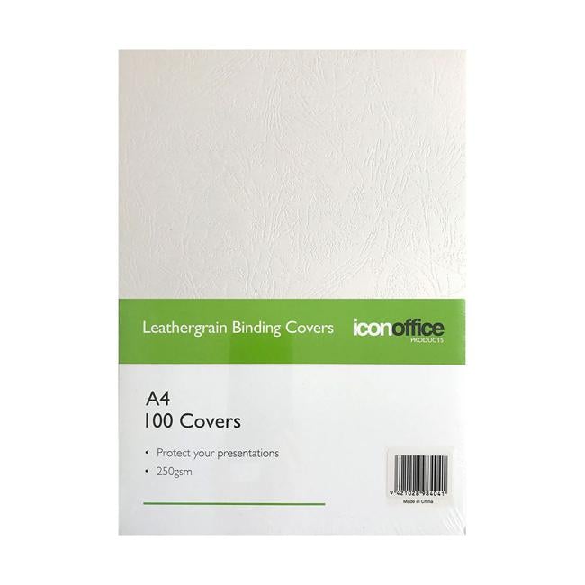 Icon Binding Covers A4 White 250gsm Pack of 100