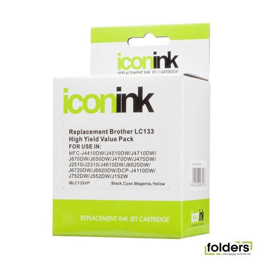 Icon Compatible Brother LC133 B/C/M/Y Value Pack - Folders