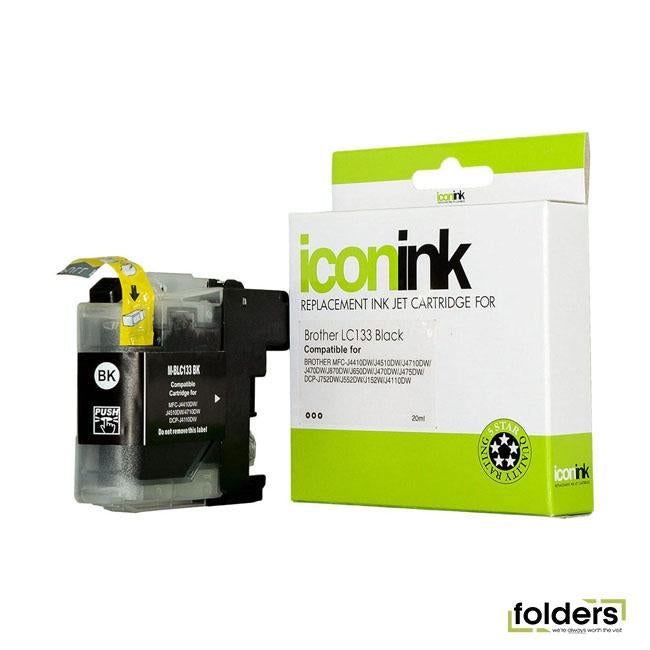 Icon Compatible Brother LC133 Black Ink Cartridge - Folders
