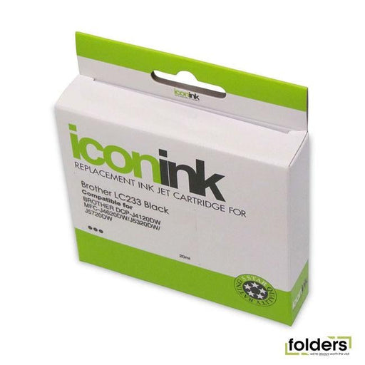 Icon Compatible Brother LC233 Black Ink Cartridge - Folders