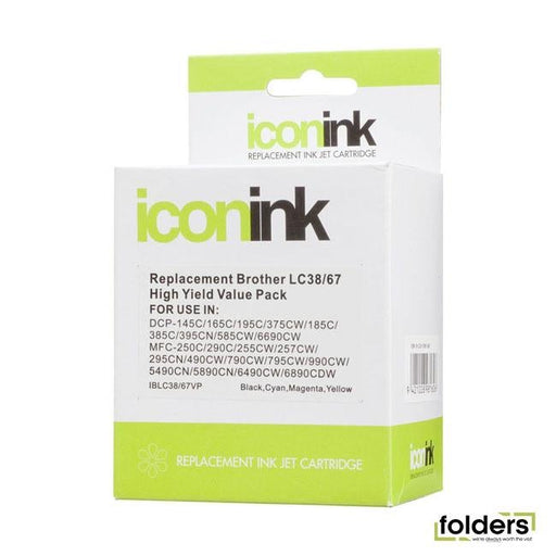 Icon Compatible Brother LC38/67 B/C/M/Y Value Pack - Folders