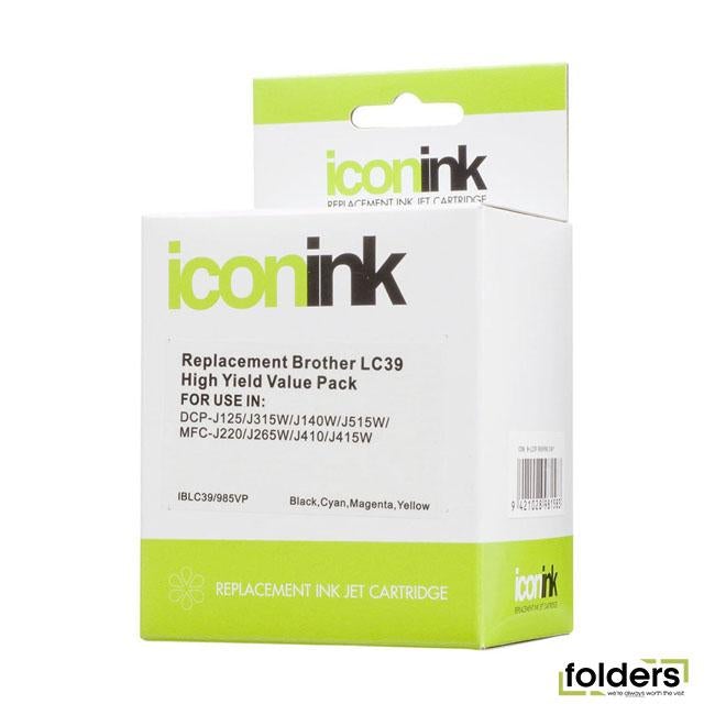 Icon Compatible Brother LC39 B/C/M/Y Value Pack - Folders