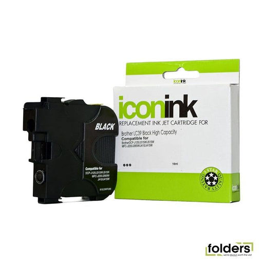 Icon Compatible Brother LC39 Black Ink Cartridge - Folders