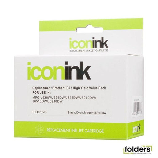 Icon Compatible Brother LC40/73 B/C/M/Y Value Pack - Folders