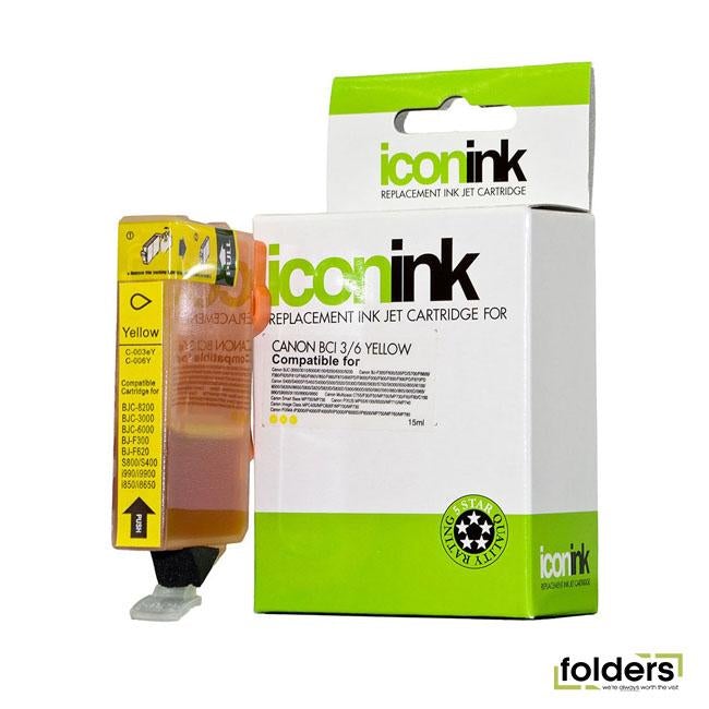 Icon Compatible Canon BCi-3/6 Yellow Ink Cartridge - Folders