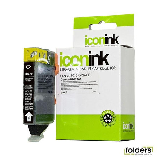 Icon Compatible Canon BCi-6 Black Ink Cartridge - Folders