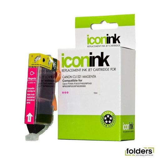 Icon Compatible Canon CLi-521 Magenta Ink Cartridge - Folders