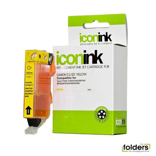 Icon Compatible Canon CLi-521 Yellow Ink Cartridge - Folders