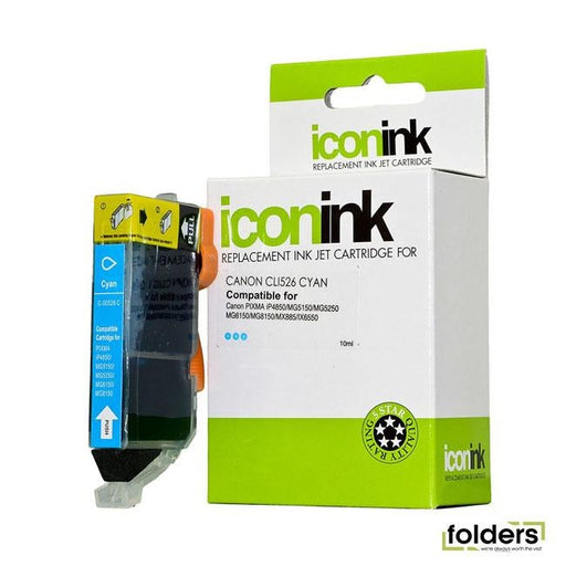 Icon Compatible Canon CLi-526 Cyan Ink Cartridge - Folders