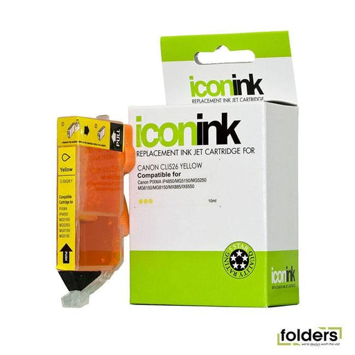 Icon Compatible Canon CLi-526 Yellow Ink Cartridge - Folders