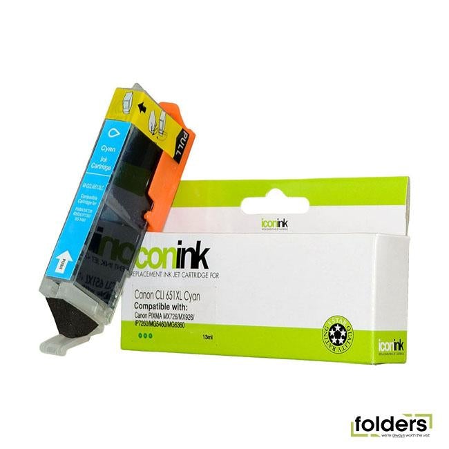 Icon Compatible Canon CLI-651XL Cyan Ink Cartridge - Folders
