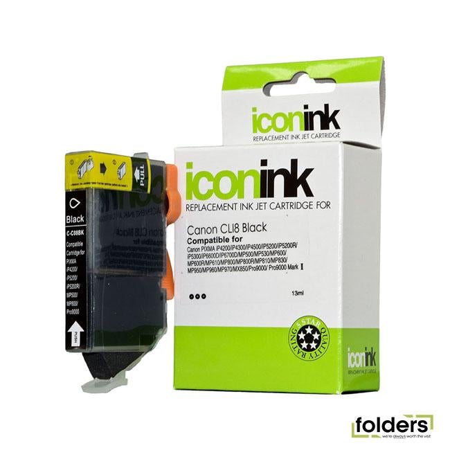 Icon Compatible Canon CLi-8BK Black Ink Cartridge - Folders
