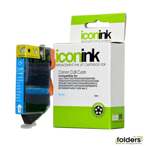 Icon Compatible Canon CLi-8C Cyan Ink Cartridge - Folders