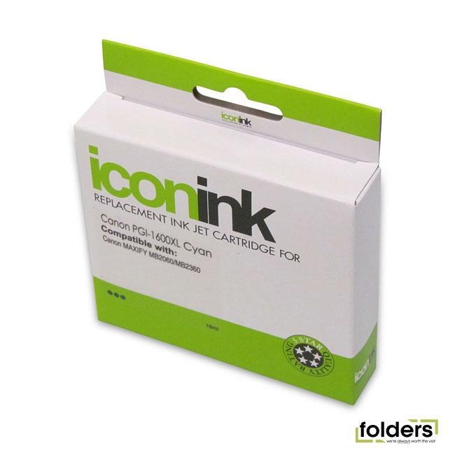 Icon Compatible Canon PGi-1600 XL Cyan Ink Cartridge - Folders