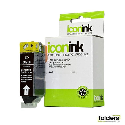 Icon Compatible Canon PGi-520 Black Ink Cartridge - Folders
