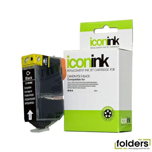 Icon Compatible Canon PGI-5BK Black Ink Cartridge - Folders