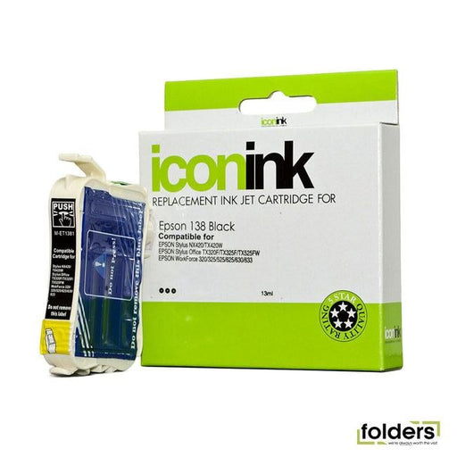 Icon Compatible Epson 138 Black Ink Cartridge - Folders