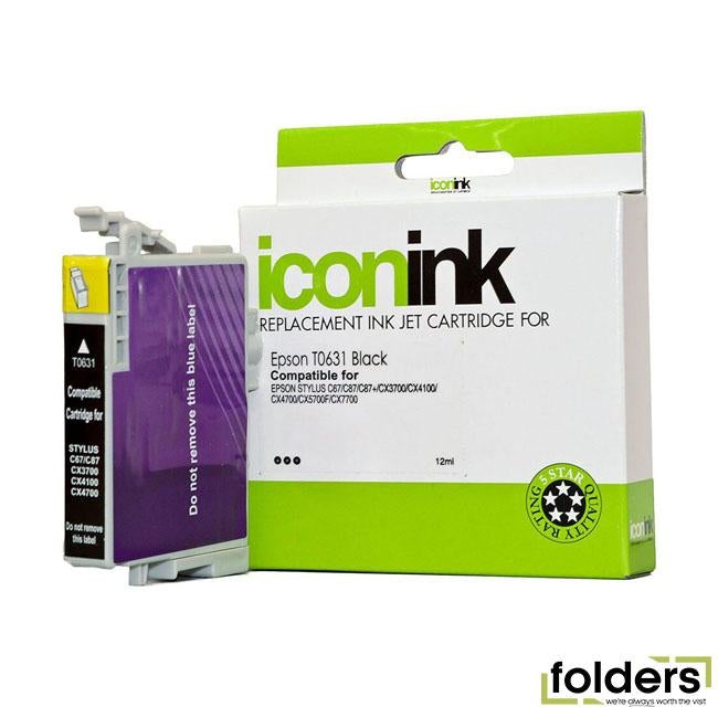 Icon Compatible Epson T0631 Black Ink Cartridge - Folders