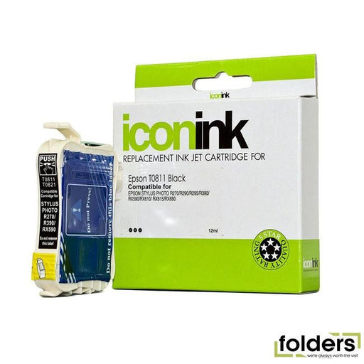 Icon Compatible Epson T0811 Black 81N Ink Cartridge - Folders