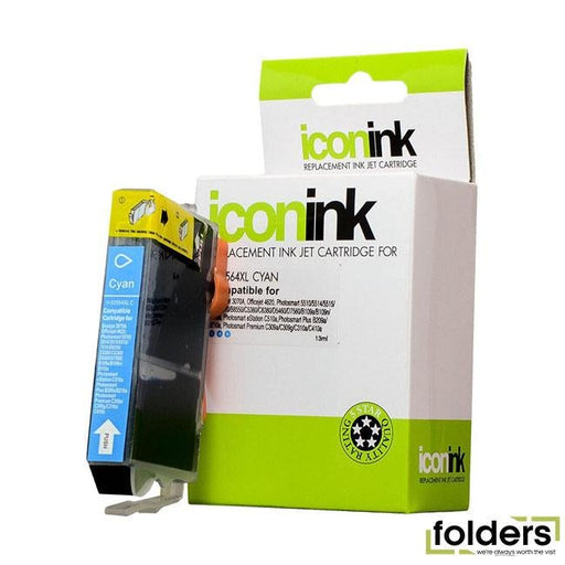 Icon Compatible HP 564 Cyan XL Ink Cartridge (CB323WA) - Folders