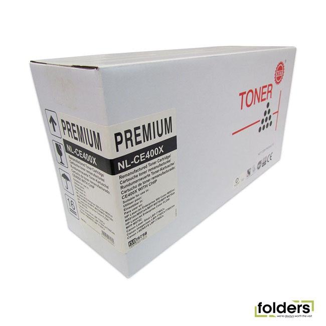 Icon Compatible HP CE400X Black Toner Cartridge (507X) - Folders