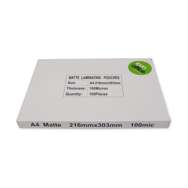Icon Laminating Pouches A4 Matte 100mic Pack of 100