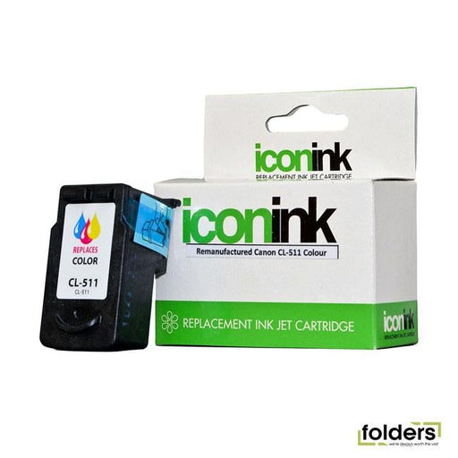 Icon Remanufactured Canon CL511 Colour Ink Cartridge - Folders