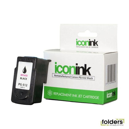 Icon Remanufactured Canon PG512 Black Reman Ink Cartridge - Folders