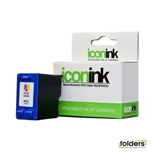 Icon Remanufactured HP 22 Colour XL Ink Cartridge (C9352CA) - Folders