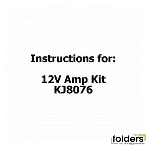 Instructions for 12v amp kit kj8076 - Folders