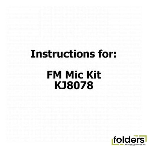 Instructions for fm mic kit kj8078 - Folders