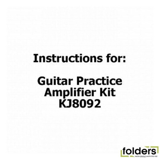 Instructions for guitar practice amplifier kit kj8092 - Folders