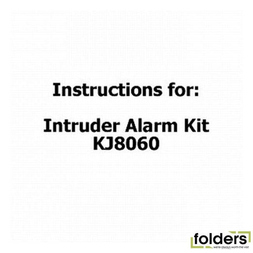 Instructions for intruder alarm kit kj8060 - Folders