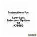 Instructions for low-cost intercom system kit - kj8080 - Folders