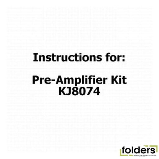 Instructions for preamplifier kit kj8074 - Folders